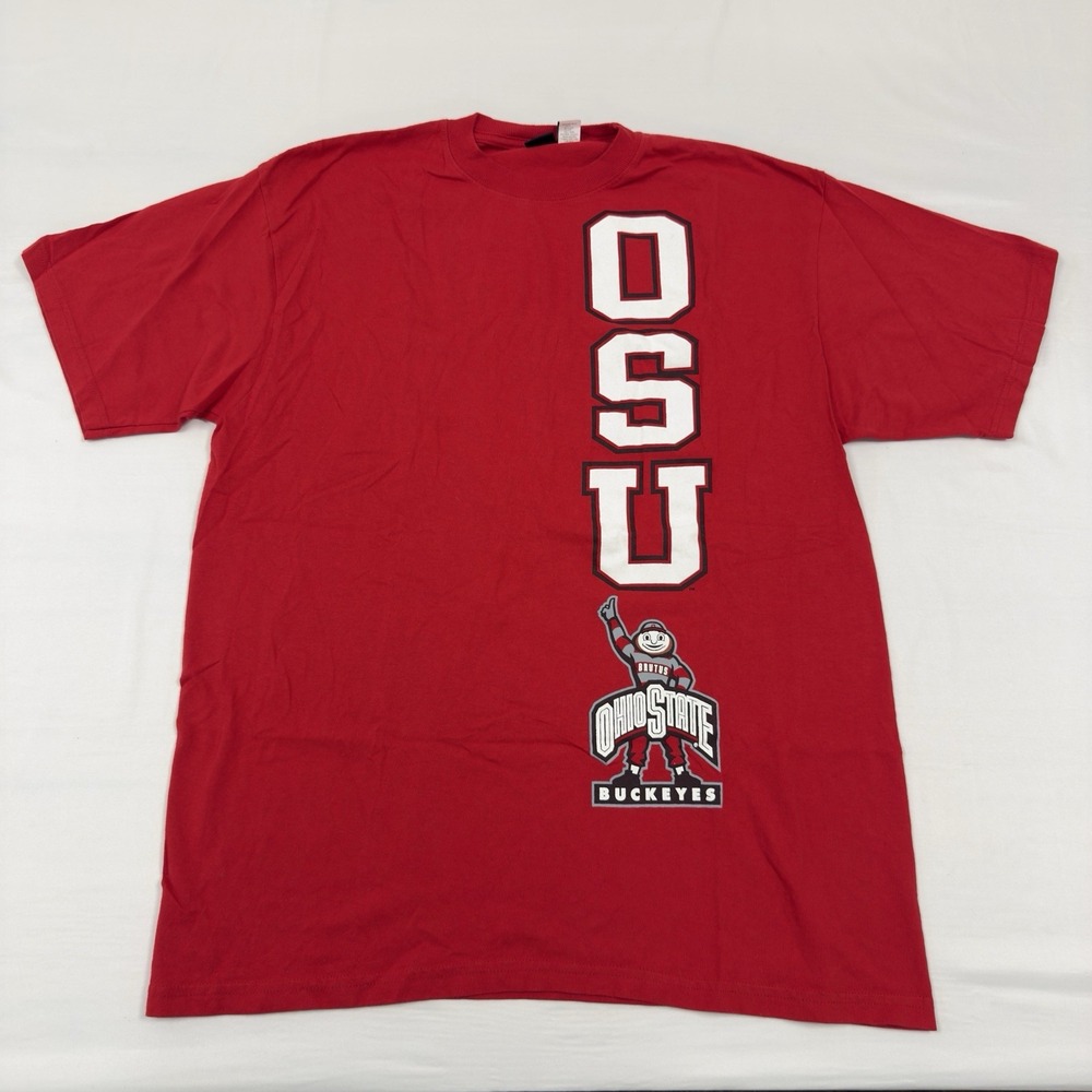 Ohio State Buckeyes Brutus T Shirt‎ Men XL Red Gear For Sports Spellout Big Ten